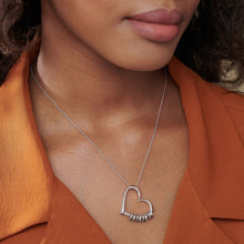 Charger l&#39;image dans la galerie, Collier coeur diamant femme design unique X0002 gravure personnalisé avec texte prénom
