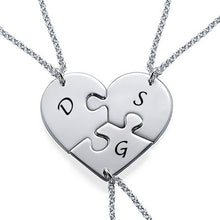 Charger l&#39;image dans la galerie, Collier casse-tête pour femme homme longueur réglable en argent sterling 925 personnalisé avec lettre
