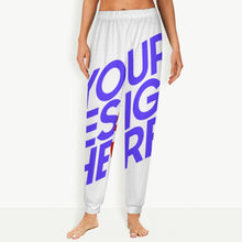 Charger l&#39;image dans la galerie, Pantalon pyjama femme EP personnalisé avec logo texte photo (conception multi-images)
