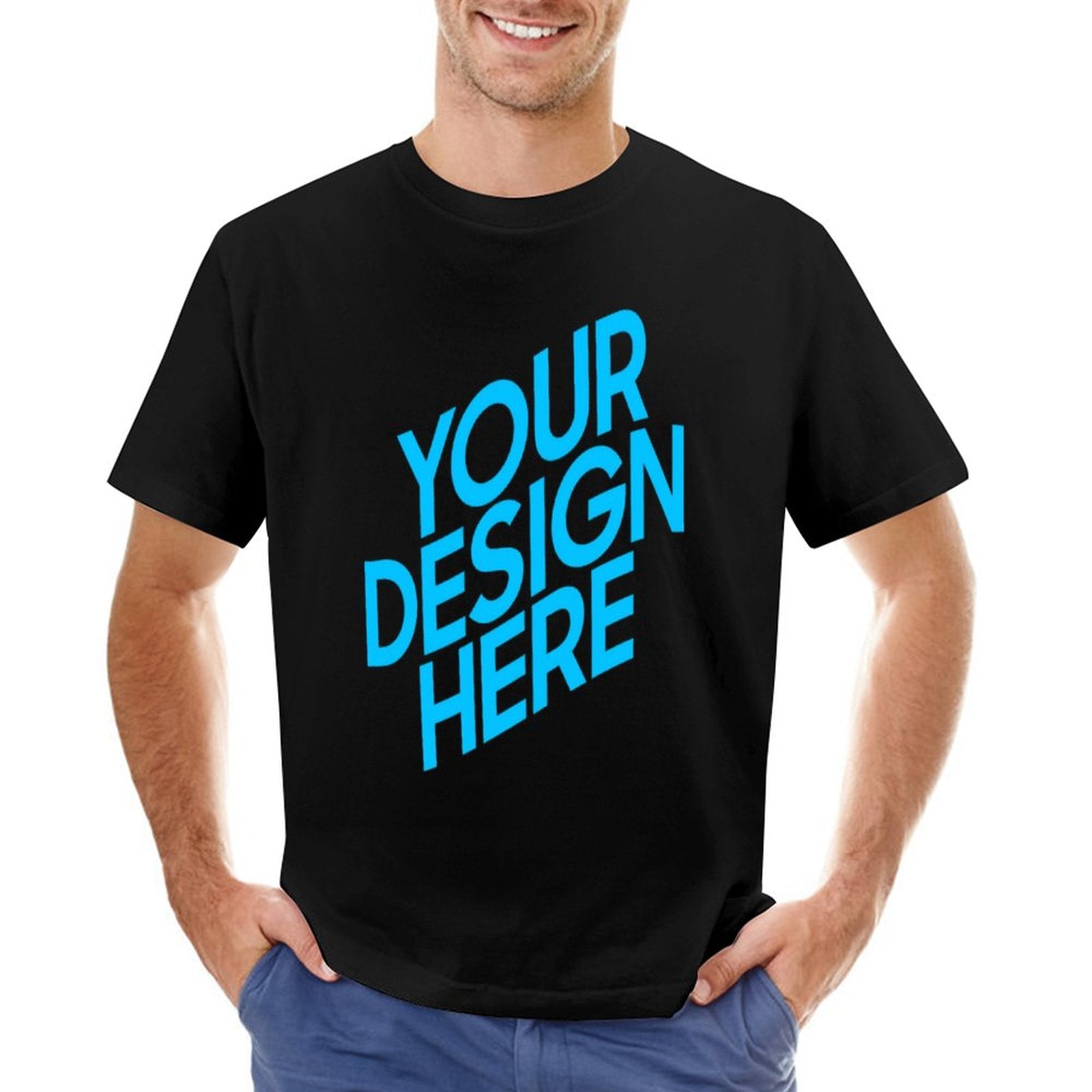 T-shirt Personnalisé Avec Photo - Col Rond, Manches Courtes - Polyester, Design Drôle Et Unique