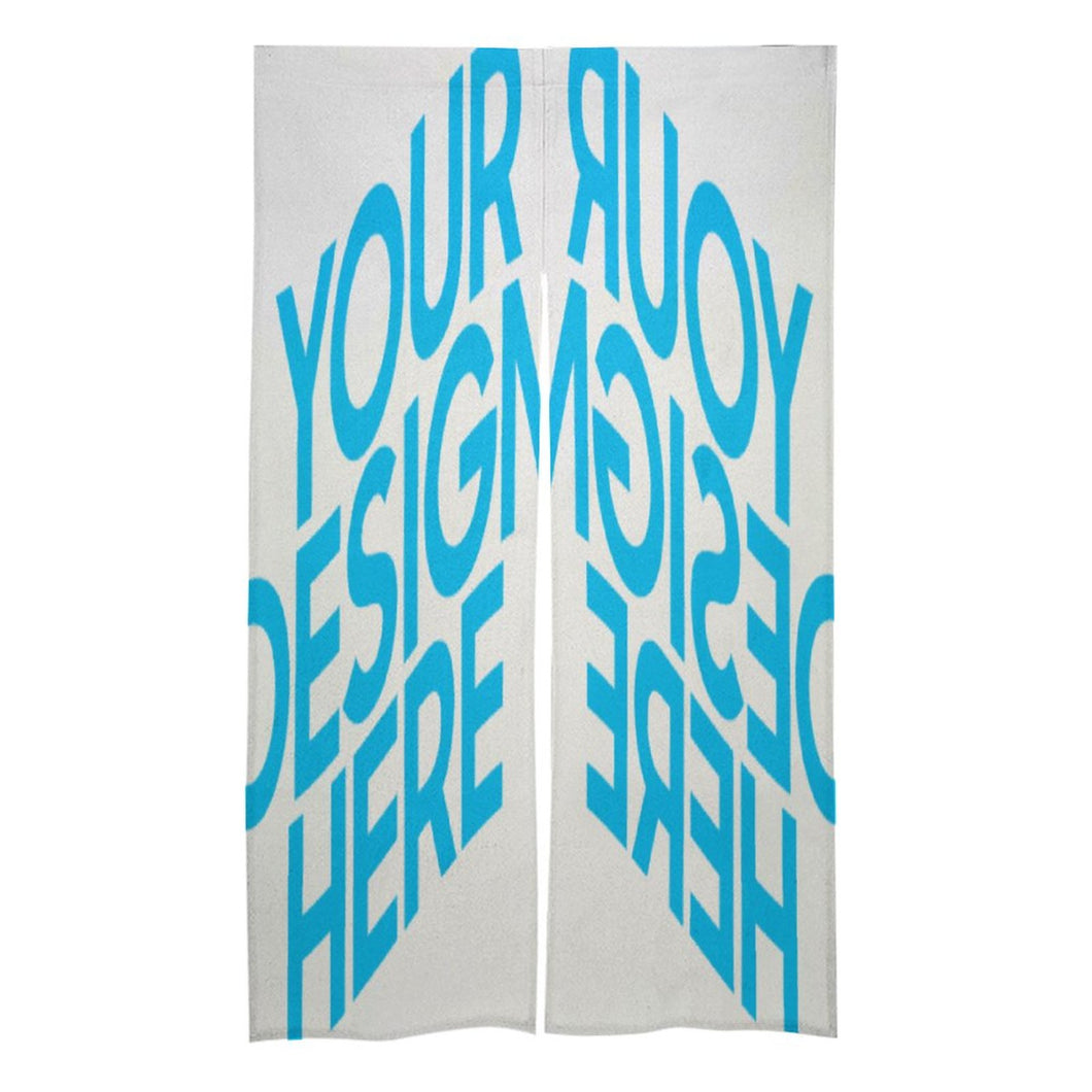 Rideau de porte personnalisé en chanvre blanc (deux motifs symétriques)