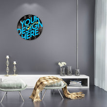 Charger l&#39;image dans la galerie, Horloge murale en bois en forme de record / disque / album personnalisée avec photo motif logo texte
