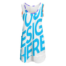 Charger l&#39;image dans la galerie, Robe de plage robe patineuse tendance QQ femme personnalisé avec photo et texte (Conception multi-images)
