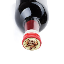 Charger l&#39;image dans la galerie, Bouchon de vin en céramique en liège personnalisé avec photo logo motif texte
