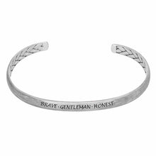 Charger l&#39;image dans la galerie, Bracelet de manchette jonc S0033 pour hommes gravé personnalisé avec texte prénom
