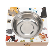 Charger l&#39;image dans la galerie, Bol de nourriture en Bambou en Acier Inoxydable pour Animaux domestiques Pet bol CW1506000 impression personnalisé avec logo photo motif texte
