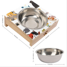 Charger l&#39;image dans la galerie, Bol de nourriture en Bambou en Acier Inoxydable pour Animaux domestiques Pet bol CW1506000 impression personnalisé avec logo photo motif texte
