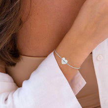 Charger l&#39;image dans la galerie, Chaîne bracelet de cheville argent avec pendentif coeur S0024 gravé personnalisé avec texte prénom
