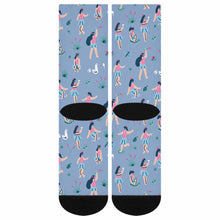 Charger l&#39;image dans la galerie, Chaussettes longues hautes originales femme homme personnalisées avec photo motif texte
