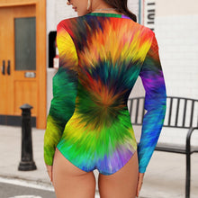 Charger l&#39;image dans la galerie, Combinaison Jumpsuit col V Manches longues femmes Sexy ALRP Personnalisé avec image motif texte logo (Impression d&#39;image unique)
