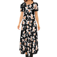Charger l&#39;image dans la galerie, Robe chic longue manches courtes col rond grande taille femme B523 personnalisée avec photo logo texte motif (impression d&#39;image unique)
