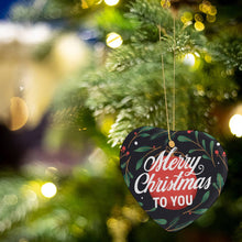 Charger l&#39;image dans la galerie, Décoration de sapin de Noël coeur décoration de Noël pendentif personnalisé avec photos motif texte

