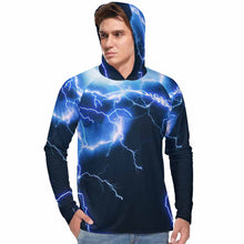 Charger l&#39;image dans la galerie, Sweat à capuche à manches longues protection solaire homme personnalisé avec photo prénom texte
