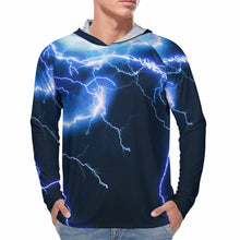 Charger l&#39;image dans la galerie, Sweat à capuche à manches longues protection solaire homme personnalisé avec photo prénom texte
