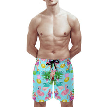 Charger l&#39;image dans la galerie, Short de plage maillot de bain long pour homme personnalisé avec photo texte
