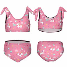 Charger l&#39;image dans la galerie, Maillot de bain deux pièces enfant fille à la mode NT022 personnalisé avec photo motif logo texte

