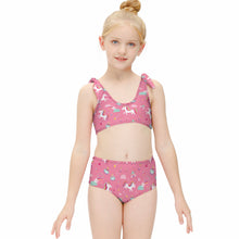Charger l&#39;image dans la galerie, Maillot de bain deux pièces enfant fille à la mode NT022 personnalisé avec photo motif logo texte
