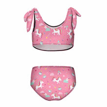 Charger l&#39;image dans la galerie, Maillot de bain deux pièces enfant fille à la mode NT022 personnalisé avec photo motif logo texte
