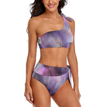 Charger l&#39;image dans la galerie, Bikini à sangle unique / épaule dénudée taille haute BK2119 sexy femme personnalisé avec photo motif logo texte
