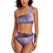 Charger l&#39;image dans la galerie, Bikini à sangle unique / épaule dénudée taille haute BK2119 sexy femme personnalisé avec photo motif logo texte

