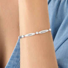 Charger l&#39;image dans la galerie, Femme bracelet barres étincelantes gravé personnalisé avec texte prénom
