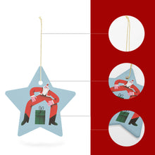 Charger l&#39;image dans la galerie, Décoration / ornement de Noël en forme d&#39;étoile exquis céramique personnalisé avec photo image motif texte logo
