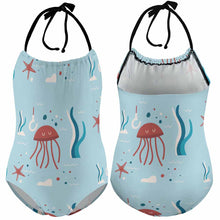 Charger l&#39;image dans la galerie, Maillot de bain une pièce à bretelles pour fille NT017 personnalisé avec votre prénom ou vos photos
