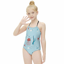 Charger l&#39;image dans la galerie, Maillot de bain une pièce à bretelles pour fille NT017 personnalisé avec votre prénom ou vos photos

