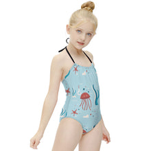 Charger l&#39;image dans la galerie, Maillot de bain une pièce à bretelles pour fille NT017 personnalisé avec votre prénom ou vos photos
