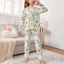 Charger l&#39;image dans la galerie, Pyjama chemise de nuit à manches longues fille enfant Chic Ensemble JTZ- personnalisé avec photo logo texte motif (impression d’image unique)
