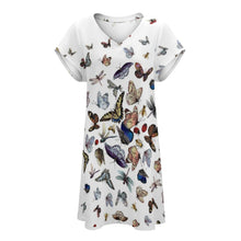 Charger l&#39;image dans la galerie, Impression des multi-images Robe/jupe Chic en col V à manches courtes Grande taille Tendance Femme personnalisée avec motif photo logo texte
