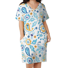 Charger l&#39;image dans la galerie, Robe longue fluide ample chic femme LQ personnalisée avec motif logo photo texte (impression des multi-images)

