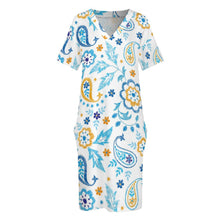 Charger l&#39;image dans la galerie, Robe longue fluide ample chic femme LQ personnalisée avec motif logo photo texte (impression des multi-images)
