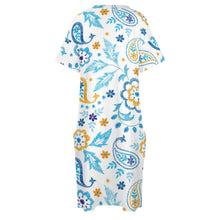 Charger l&#39;image dans la galerie, Robe longue fluide ample chic femme LQ personnalisée avec motif logo photo texte (impression des multi-images)
