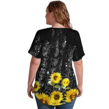 Charger l&#39;image dans la galerie, Tee shirt en col V ample originale grande taille femme dodu NZ109 personnalisé avec logo motif photo texte (impression des multi-images)
