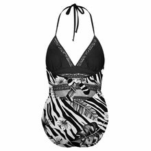 Charger l&#39;image dans la galerie, Maillot de bain sexy une pièce femme chic grande taille personnalisé avec photo logo motif texte (conception multi-images)
