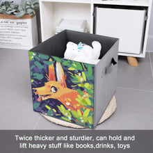 Charger l&#39;image dans la galerie, Boîte de rangement pliable en bois en tissu personnalisée avec photo texte motif logo
