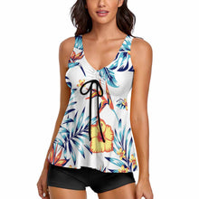 Charger l&#39;image dans la galerie, Maillot de bain fendu tankini pour femme QZ6065 personnalisé avec photo motif logo texte (conception multi-images)
