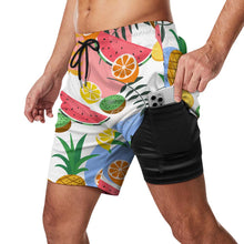 Charger l&#39;image dans la galerie, Maillots de bain short de compression de plage à séchage rapide pour hommes personnalisés avec motif photo texte (conception une image)
