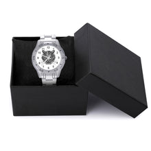 Charger l&#39;image dans la galerie, Montre bracelet en acier commerciale personnalisée avec photo texte pour homme
