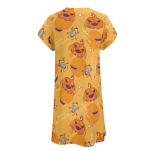 Charger l&#39;image dans la galerie, Robe t-shirt élégante robe à manches courtes femme longueur genou avec col en V NZ2202046 personnalisés avec photo logo ou texte
