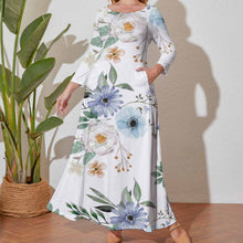 Charger l&#39;image dans la galerie, Robe ample à manches longues et col rond de grande taille A120 (Fat Model unique image) Personnalisé
