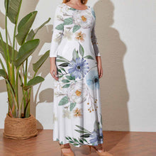 Charger l&#39;image dans la galerie, Robe ample à manches longues et col rond de grande taille A120 (Fat Model unique image) Personnalisé
