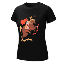 Charger l&#39;image dans la galerie, T shirt tee shirt à manche courte et col rond 100% coton pour femme personnalisé avec photo logo et texte (Impression recto-verso)
