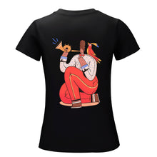 Charger l&#39;image dans la galerie, T shirt tee shirt à manche courte et col rond 100% coton pour femme personnalisé avec photo logo et texte (Impression recto-verso)
