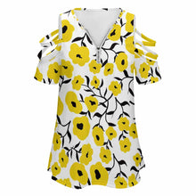 Charger l&#39;image dans la galerie, Tee shirt avec fermeture éclair épaules dénudées femme BE personnalisé avec photo logo motif texte (Impression d&#39;image unique)

