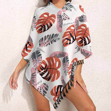 Charger l&#39;image dans la galerie, Cape pochon tricot à franges élégante femme personnalisée avec photo logo motif texte (impression d&#39;image unique)

