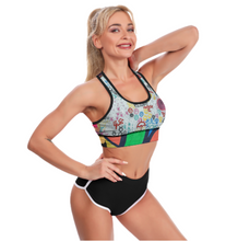 Charger l&#39;image dans la galerie, Nouveau 2023 soutien-gorge de sport haut yoga pour femmes A6K personnalisé avec photos motif de texte (conception multi-images)
