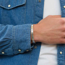 Charger l&#39;image dans la galerie, Bracelets manchette ouvert en argent sterling 925 pour femmes / hommes S0009 gravure personnalisé avec texte prénom
