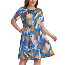 Charger l&#39;image dans la galerie, Robe d&#39;été manches courtes grande taille pour femme NZ034 personnalisée avec photo motif texte (impression d&#39;image unique)
